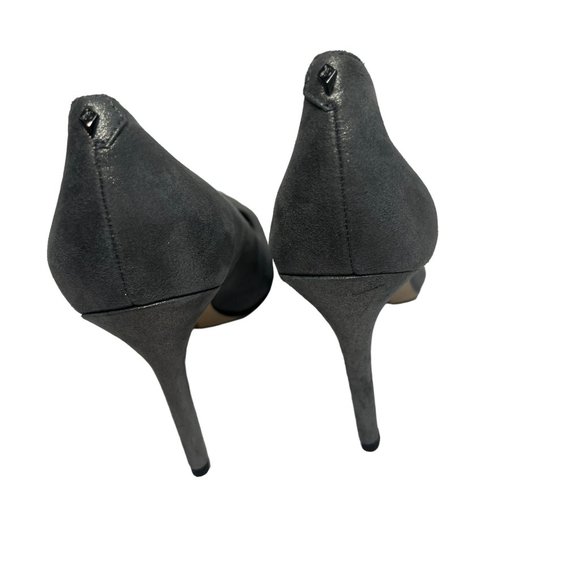 Sam Edelman Hazel Gray Glittered Metallic Satin Pointed Toe Pumps Size‎ 6 - Picture 5 of 11
